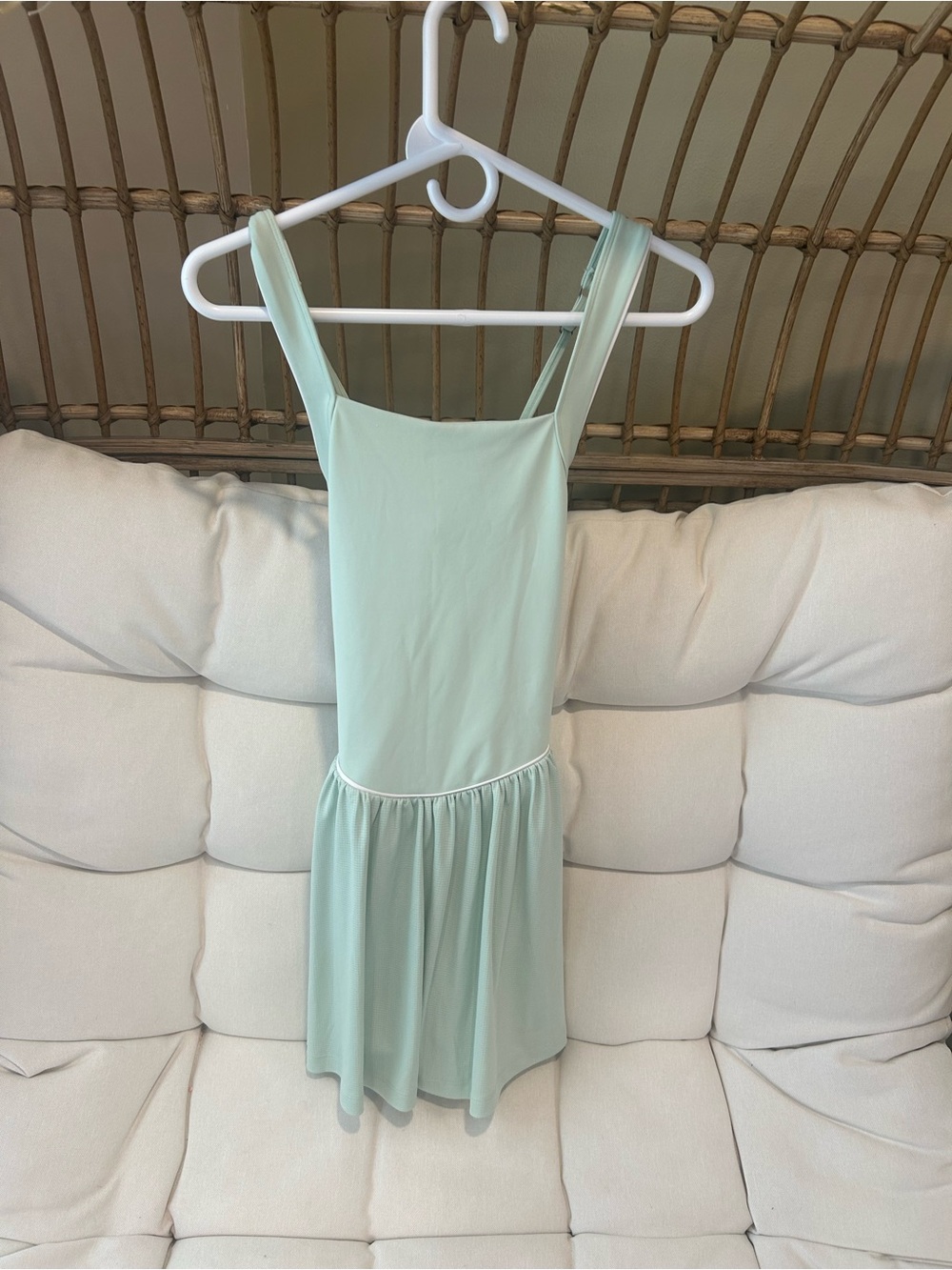abercrombie kids mint scoop-neck tank chemise with gathered skirt